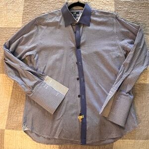 Men’s large blue and white button down shirt